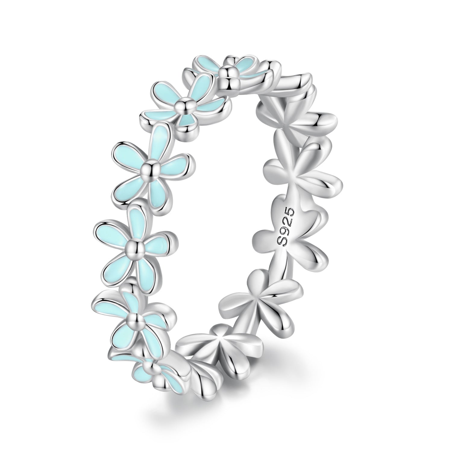 925 Sterling Silver Enamel Process Plated Platinum Ring Size 6 for Women by Bids.com