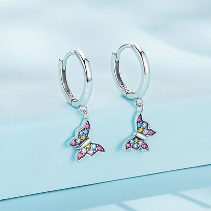 925 Sterling Silver Earrings with Pavé Setting CZ, 2.3*0.95cm, for Women