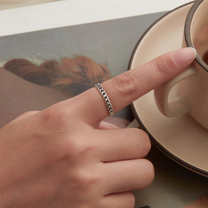 925 Sterling Silver Oxidized Silver Ring for Women  DestGlow
