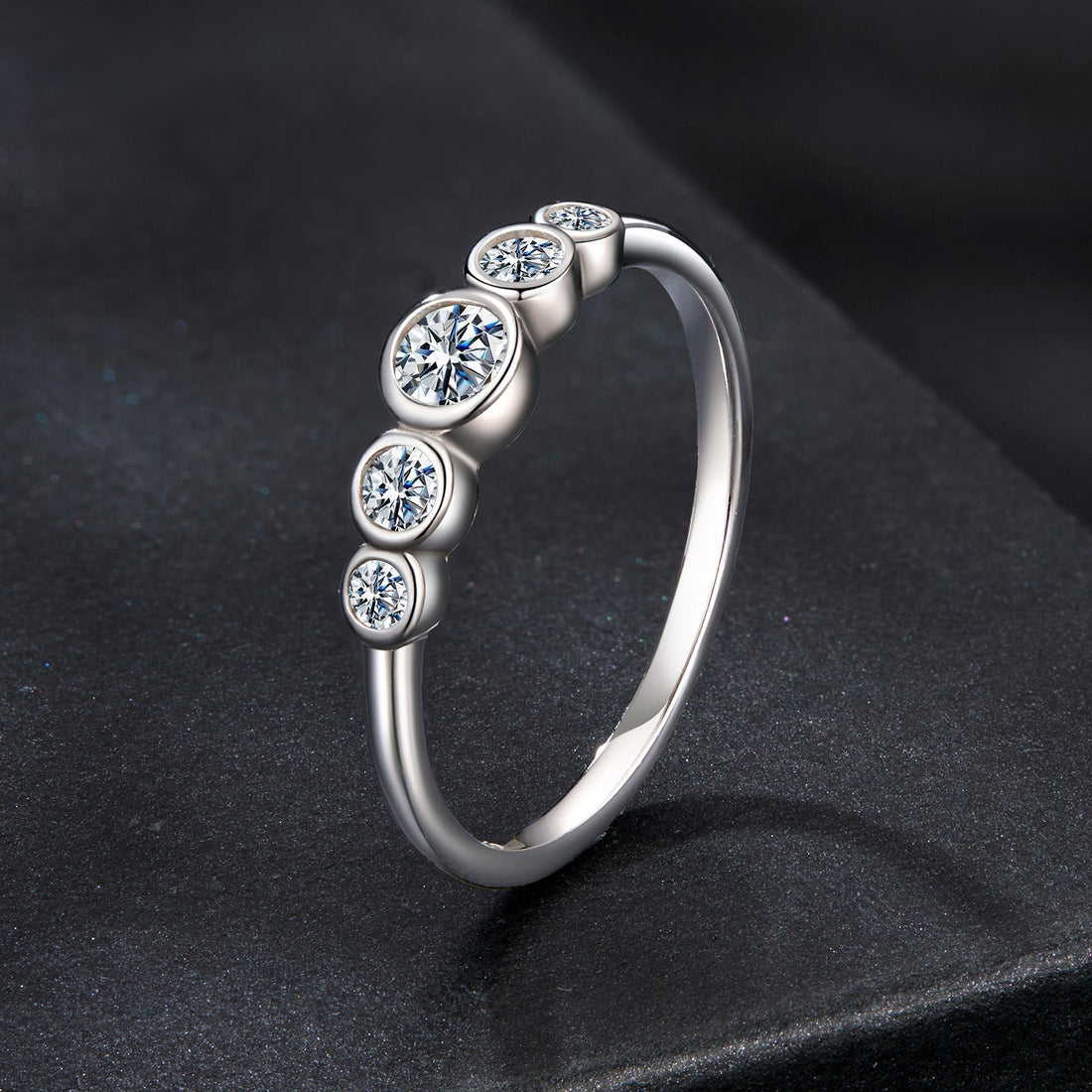 925 Sterling Silver Moissanite Ring Size 6, 0.20ct, Plated White Gold for Women  DestGlow
