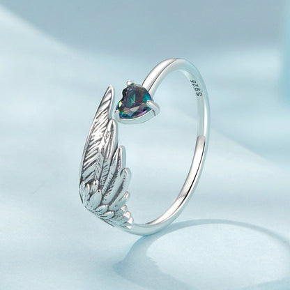 925 Sterling Silver Transparent Glass Ring for Women  DestGlow