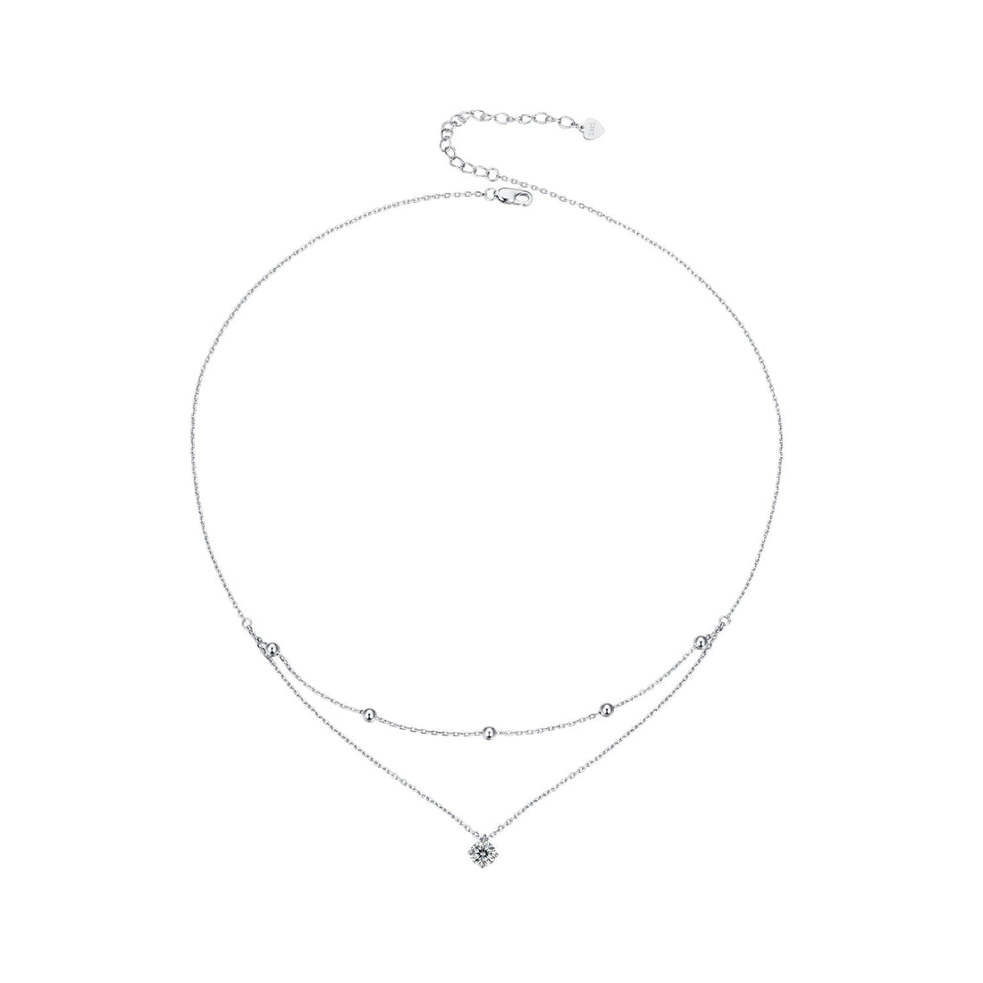 925 Sterling Silver Plated Platinum 5.0mm Moissanite Necklace for Women  DestGlow
