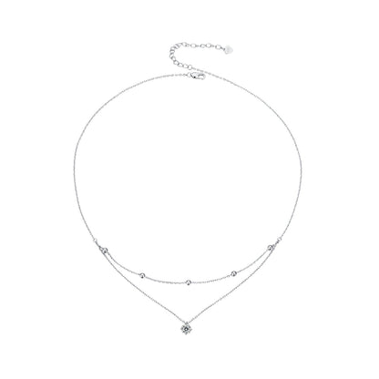 925 Sterling Silver Plated Platinum 5.0mm Moissanite Necklace for Women  DestGlow