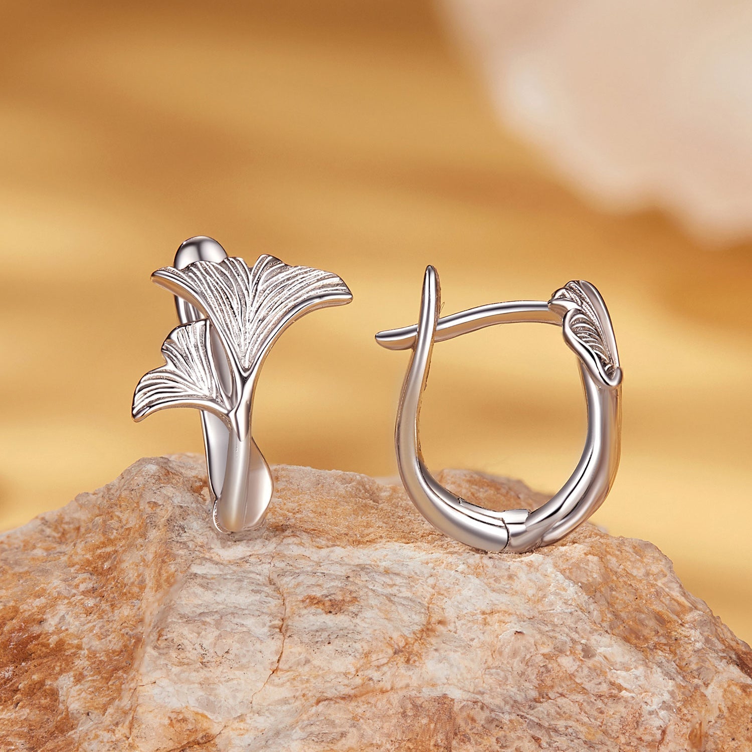 925 Sterling Silver Earrings - 1.3*0.95cm - Plated White Gold - For Women  DestGlow