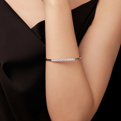 925 Sterling Silver &amp; Moissanite White Gold Plated Bracelet with 0.5cm Moissanite for Women