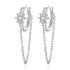 925 Sterling Silver Earrings with Pavé Setting and Platinum Plating, 2.7 x 0.6 cm for Women  DestGlow