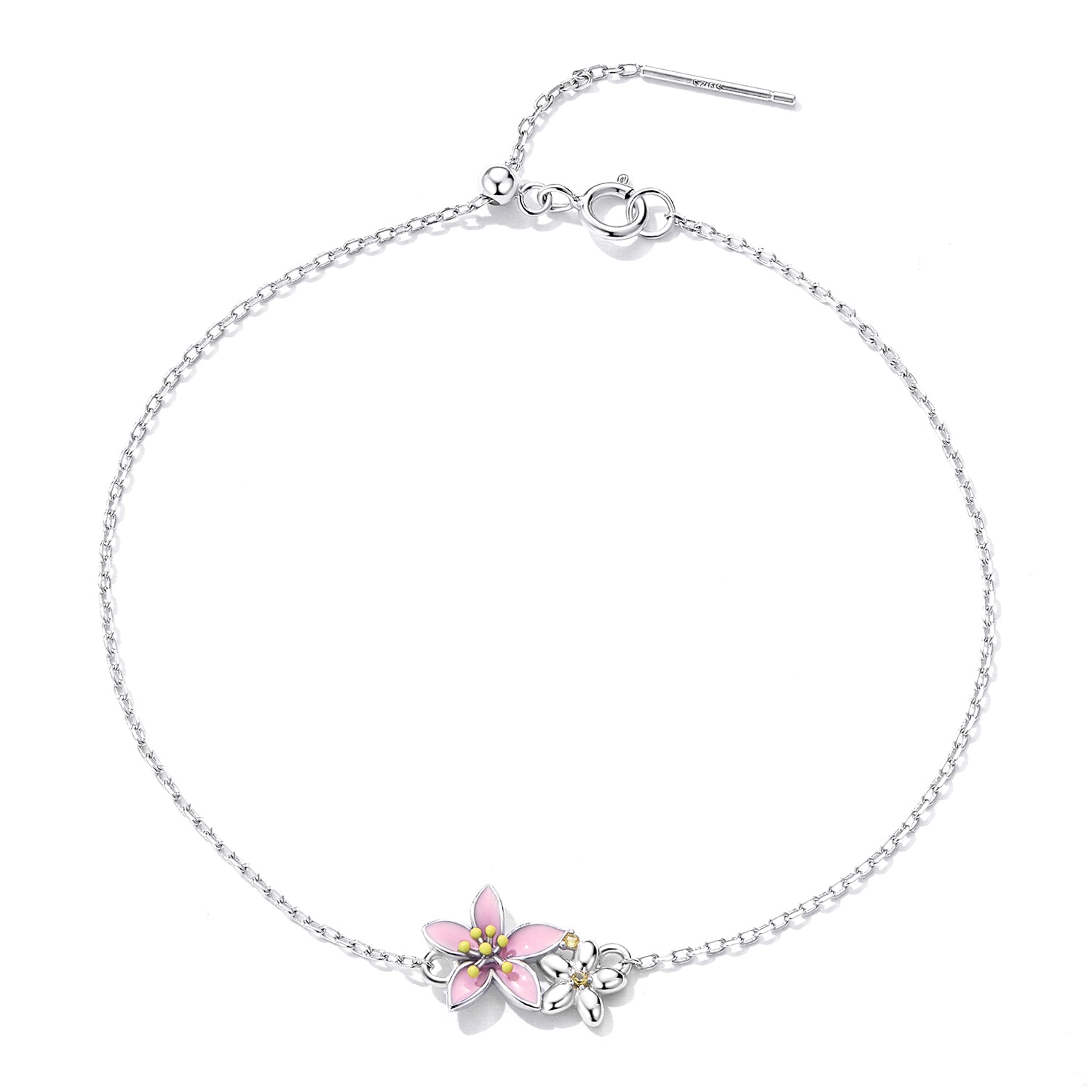 S925 Sterling Silver Adjustable Flower Bracelet for Women  DestGlow