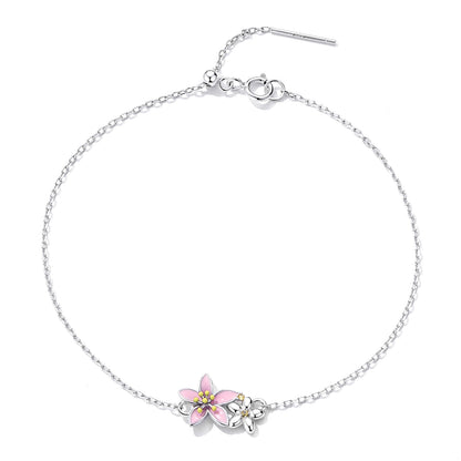 S925 Sterling Silver Adjustable Flower Bracelet for Women  DestGlow