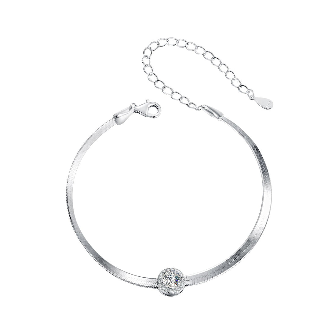 925 Sterling Silver 5.0mm Moissanite Bracelet with White Gold Plating for Women  DestGlow