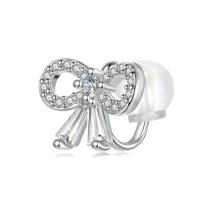 925 Sterling Silver Earrings with White Gold Plating, 0.9x1.2cm for Women  DestGlow