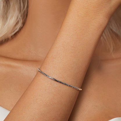 925 Sterling Silver + White Gold Plated Bracelet  DestGlow
