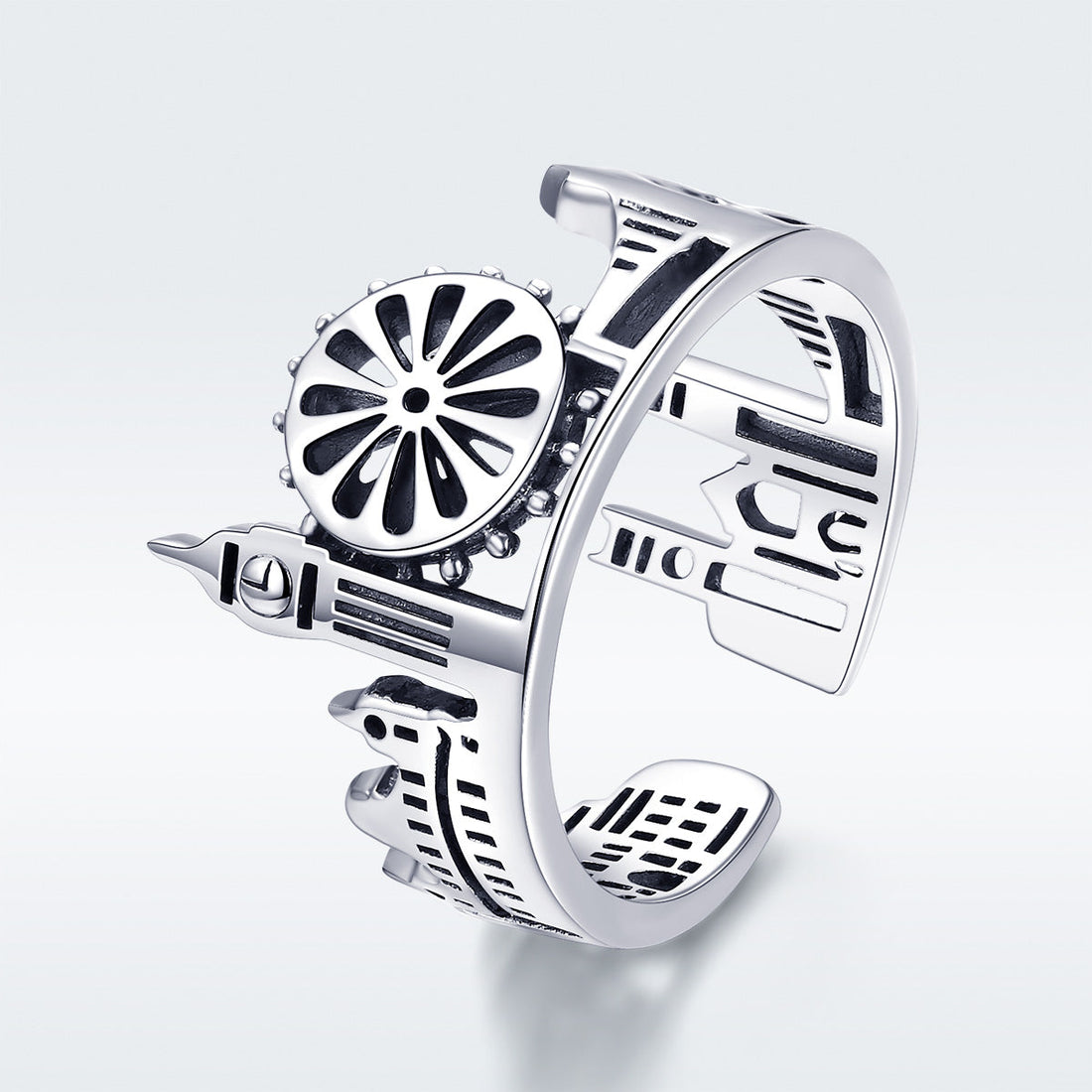 S925 Sterling Silver 1.2 cm Wide Ring  DestGlow