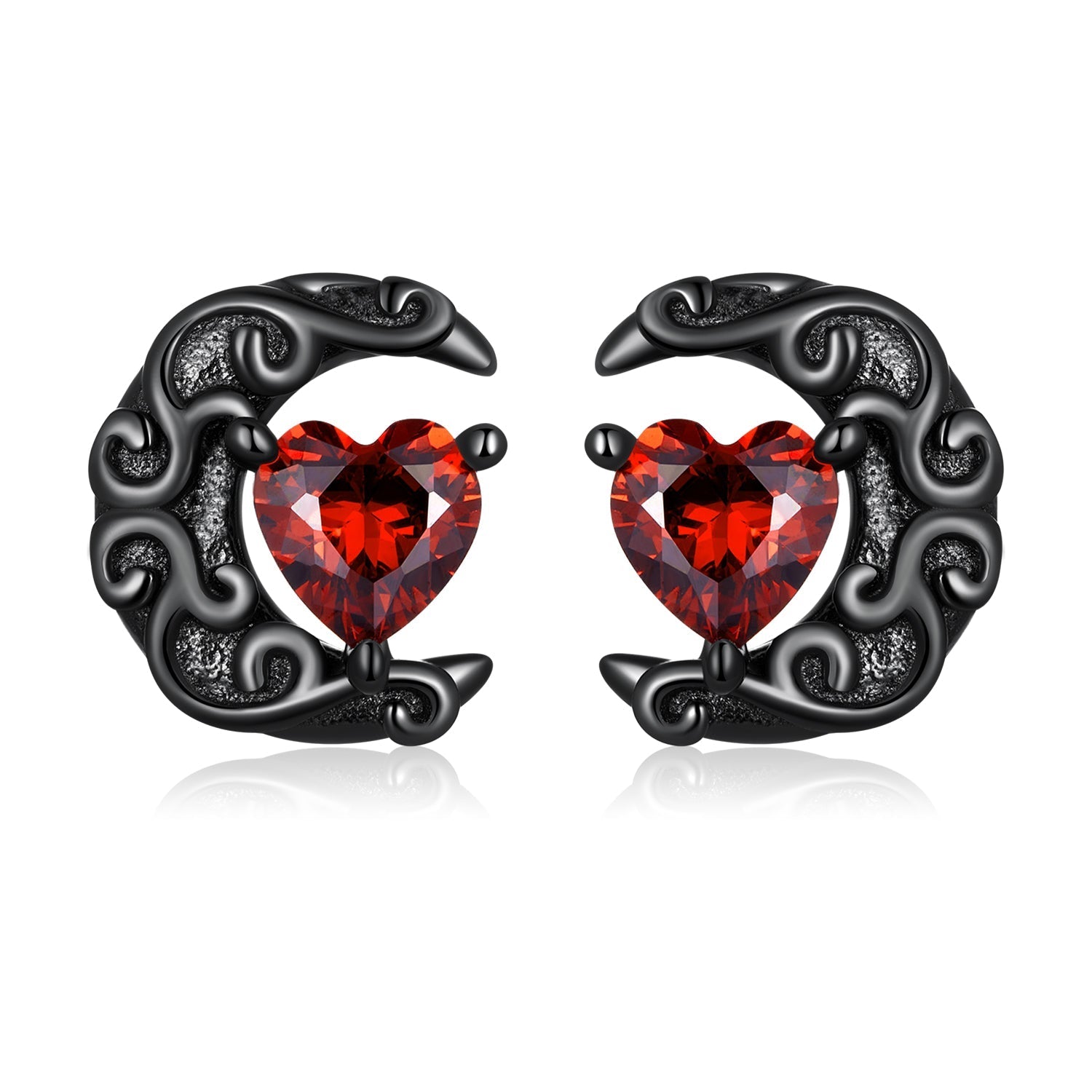 925 Sterling Silver Earrings with Pavé Setting CZ in Black Gold Plating  DestGlow