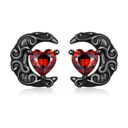 925 Sterling Silver Earrings with Pavé Setting CZ in Black Gold Plating  DestGlow