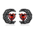925 Sterling Silver Earrings with Pavé Setting CZ in Black Gold Plating  DestGlow