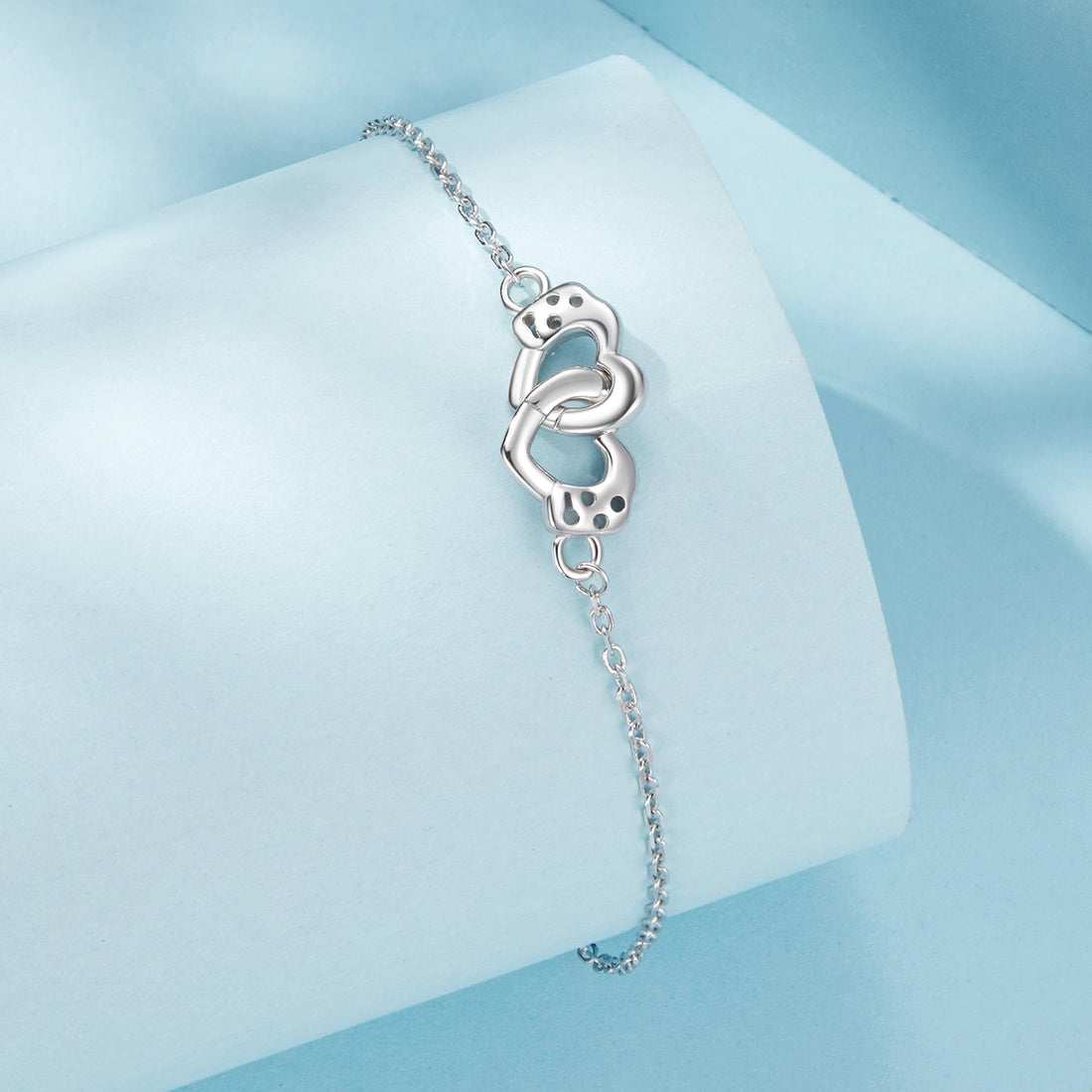 925 Sterling Silver White Gold Plated Chain Bracelet for Women  DestGlow