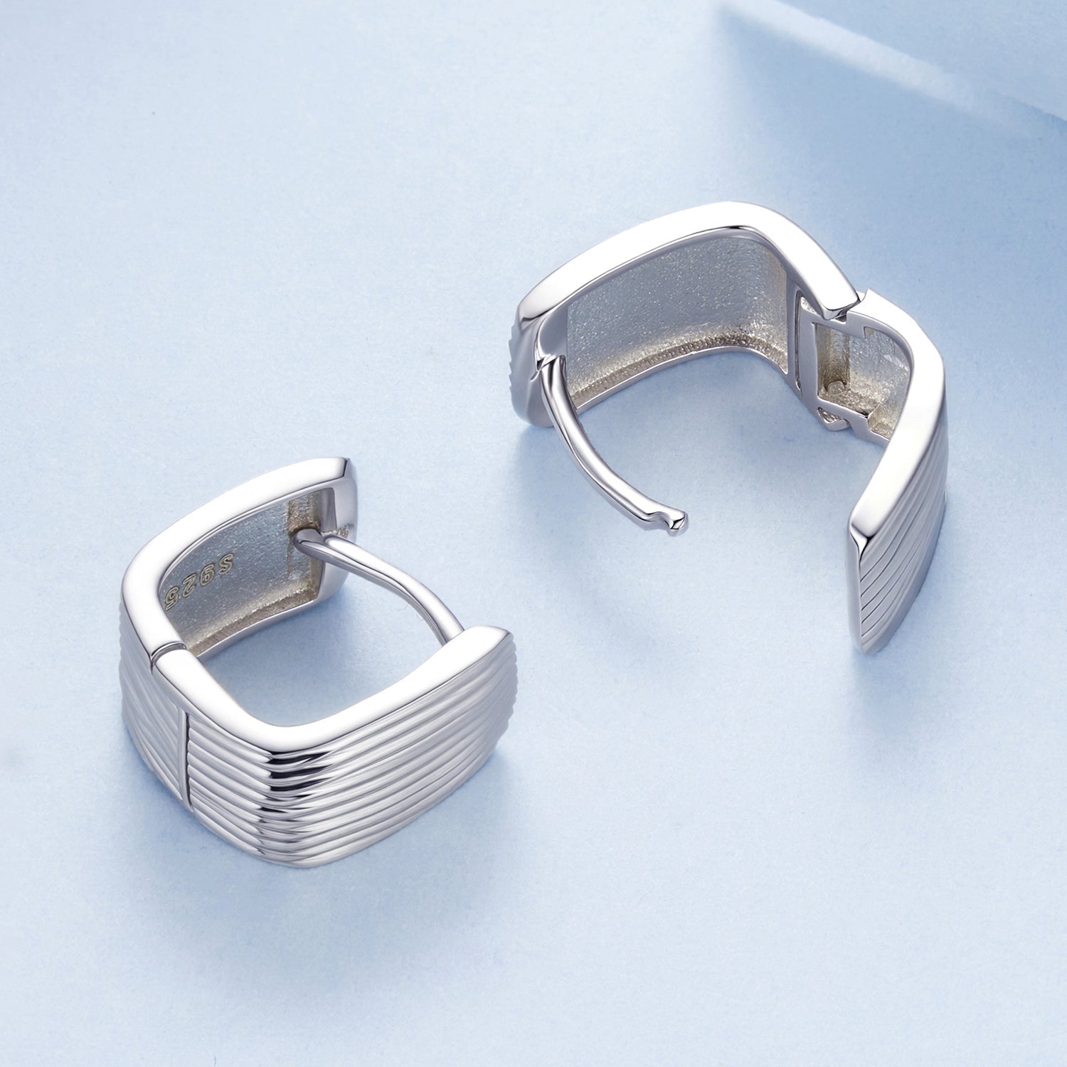 925 Sterling Silver Earrings for Women with White Gold Plating - 1.1cm x 0.7cm  DestGlow