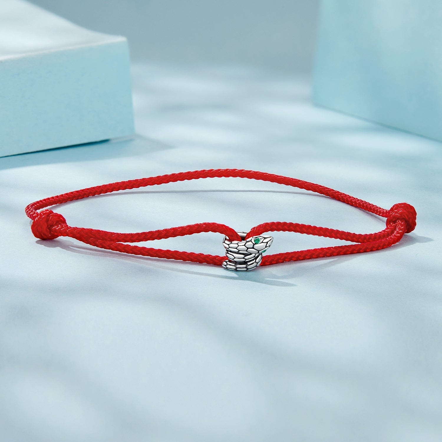 925 Sterling Silver Adjustable Bracelet with CZ and Cotton Rope for Women  DestGlow