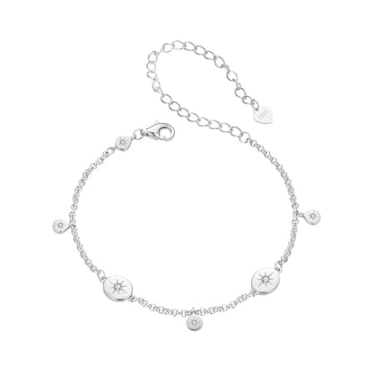 925 Sterling Silver &amp; Plated White Gold CZ Bracelet  DestGlow