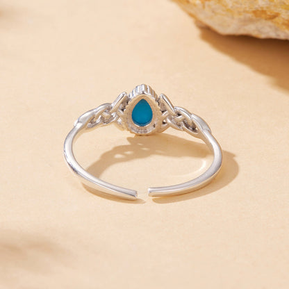 925 Sterling Silver Synthetic Turquoise Ring for Women  DestGlow
