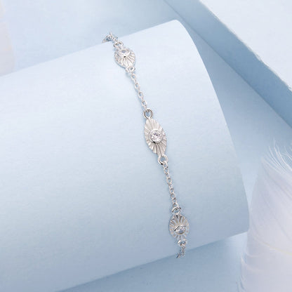 925 Sterling Silver White Gold Plated Bracelet with CZ Pendants for Women  DestGlow