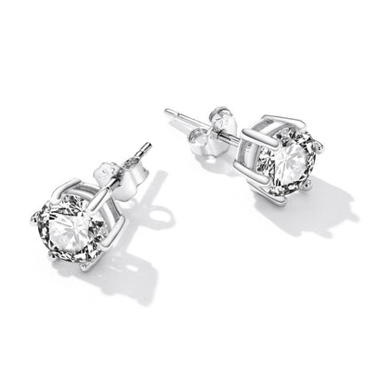925 Sterling Silver Pavé Set CZ Earrings for Women - 0.5x0.5 cm  DestGlow