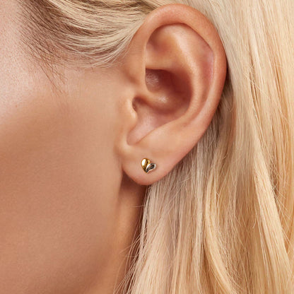 925 Sterling Silver &amp; Plated Gold Earrings for Women - 0.5*0.6cm  DestGlow