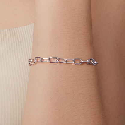 925 Sterling Silver White Gold Plated 15+6cm Adjustable Bracelet for Women  DestGlow