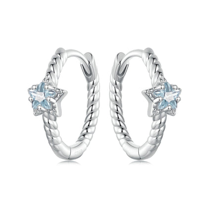 925 Sterling Silver Earrings with CZ and White Gold Plating, 1.3cm for Women  DestGlow