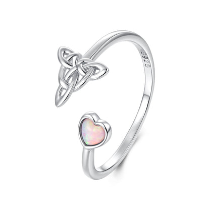 925 Sterling Silver Synthetic Opal White Gold Plated Ring for Women  DestGlow