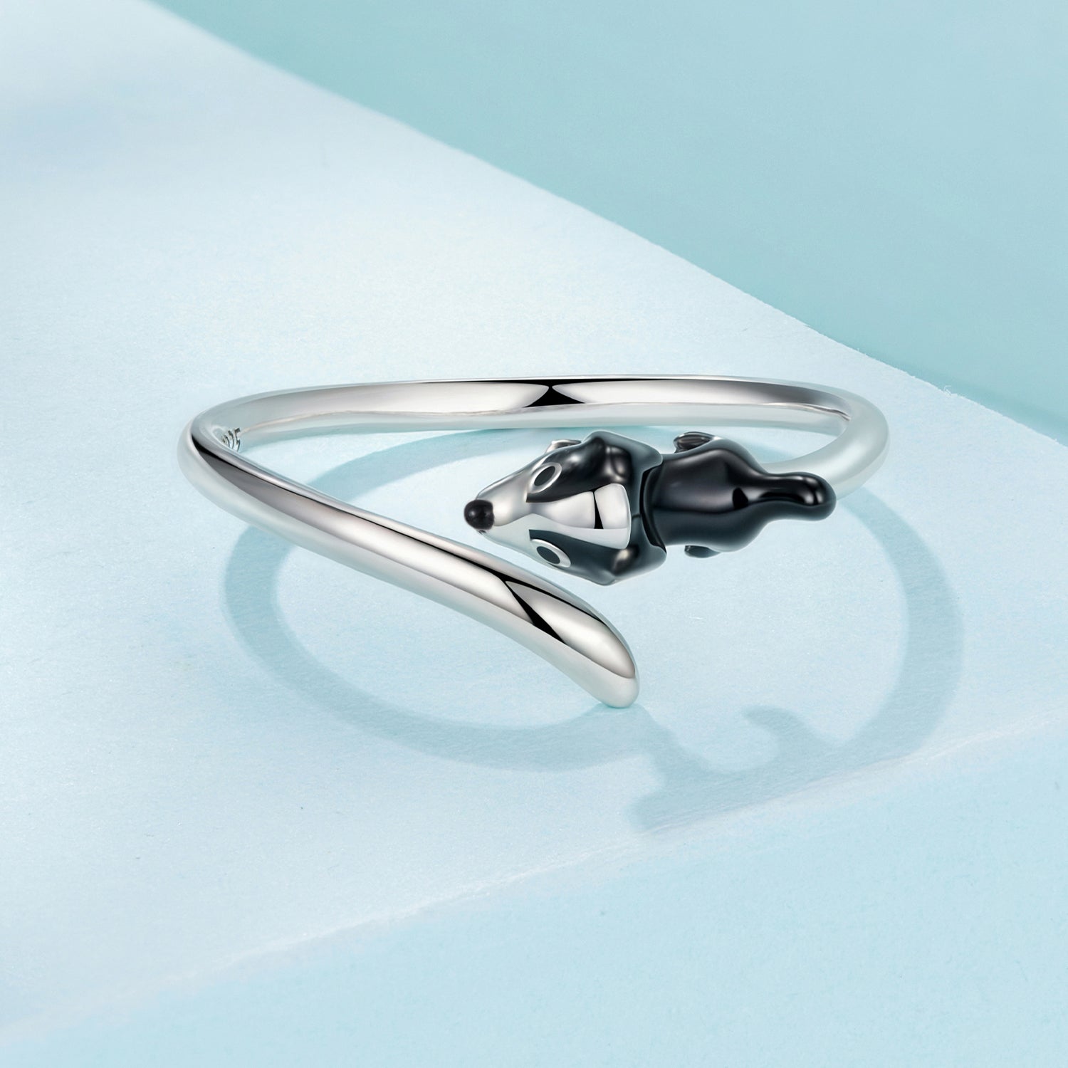 925 Sterling Silver Enamel Oxidized Silver Ring for Dogs  DestGlow
