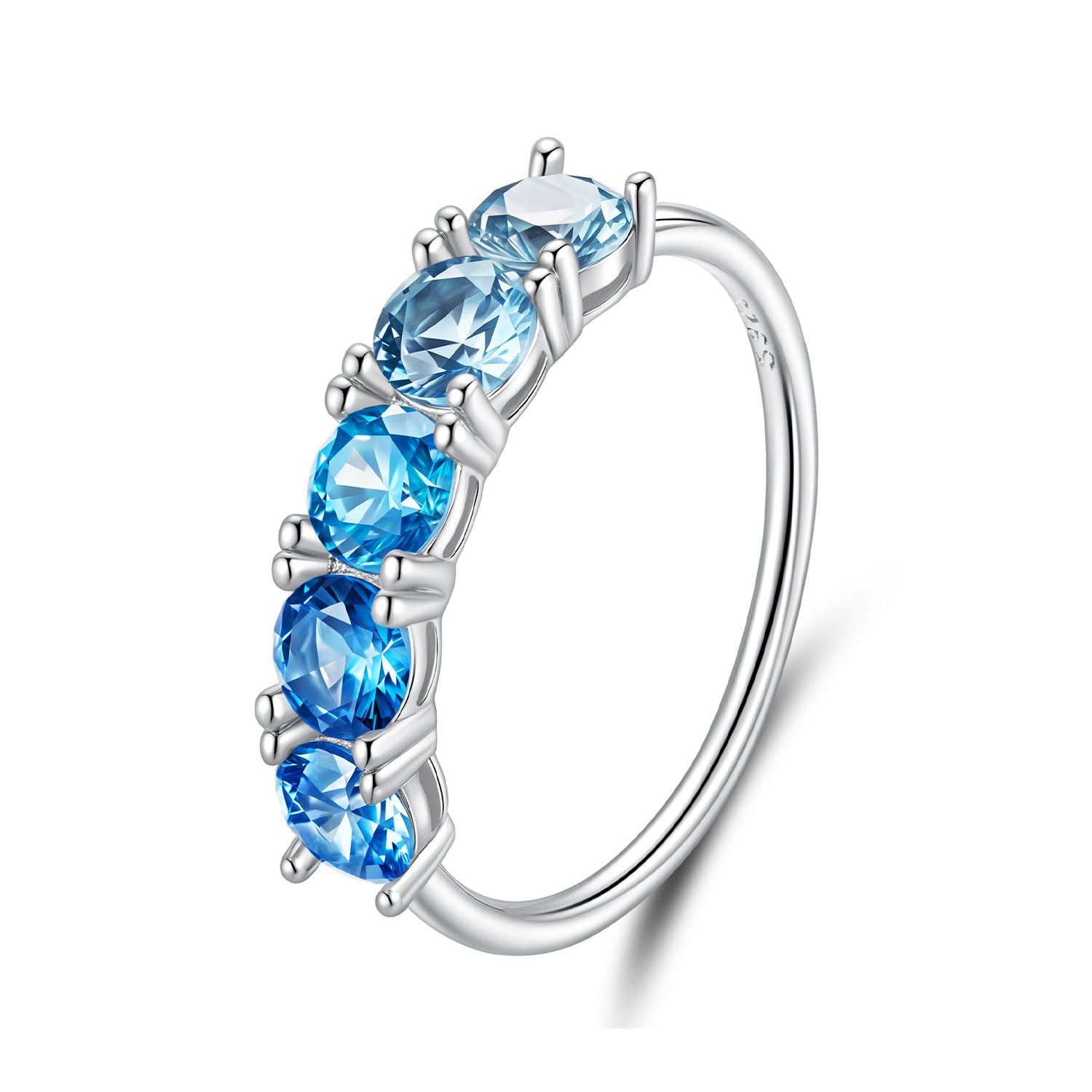 925 Sterling Silver Ring with White Gold Plating for Women, Size 6.0 by Bids.com