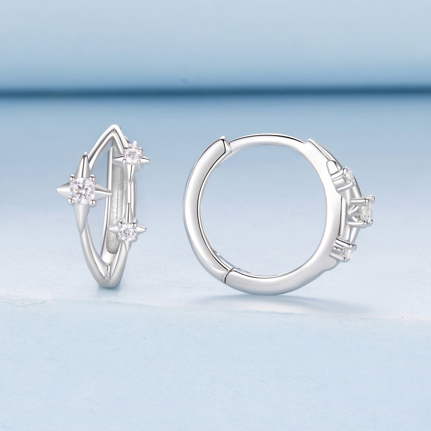 925 Sterling Silver Earrings with Pavé Setting CZ in White Gold for Women  DestGlow