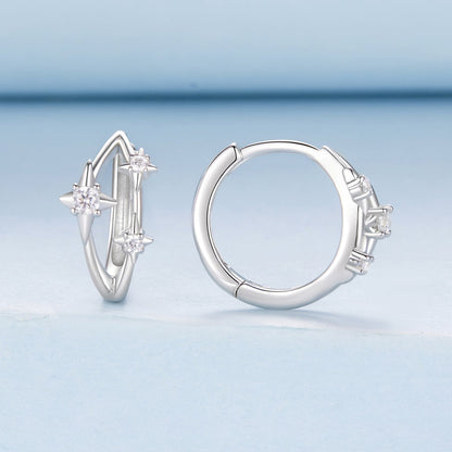 925 Sterling Silver Earrings with Pavé Setting CZ in White Gold for Women  DestGlow