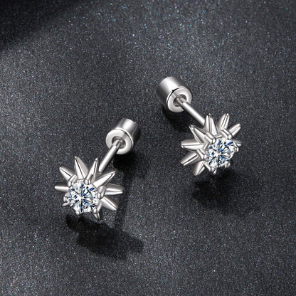 925 Sterling Silver Moissanite 0.10 Carat Earrings for Women - 0.7cm Size