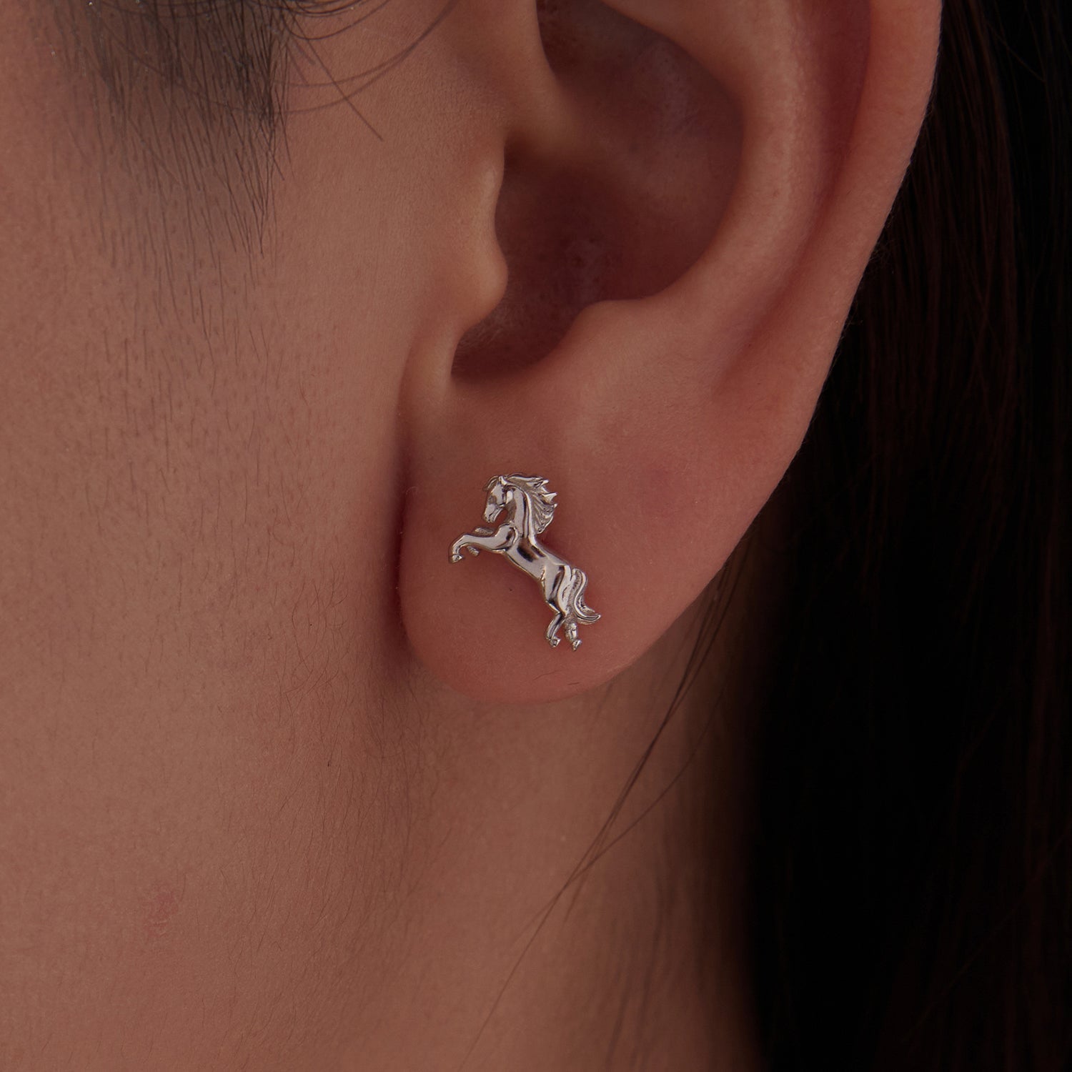 925 Sterling Silver Earrings 0.9*1.3cm with White Gold Plating for Women  DestGlow