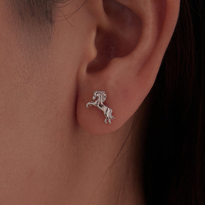 925 Sterling Silver Earrings 0.9*1.3cm with White Gold Plating for Women  DestGlow