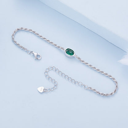 925 Sterling Silver Bracelet with CZ Pendants 150mm + 60mm Adjustable Size  DestGlow