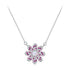925 Sterling Silver Necklace with Synthetic Opal and CZ 40+5cm for Women  DestGlow