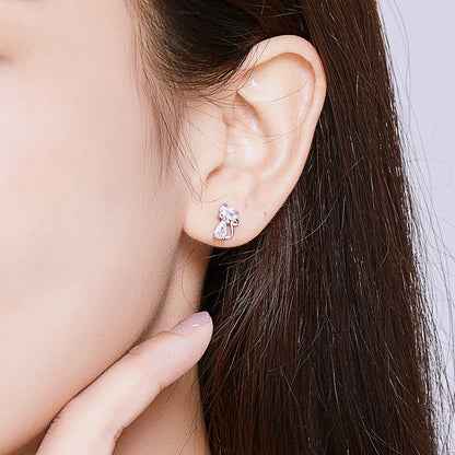 925 Sterling Silver Plated Platinum Earrings with Pavé Setting CZ for Women  DestGlow