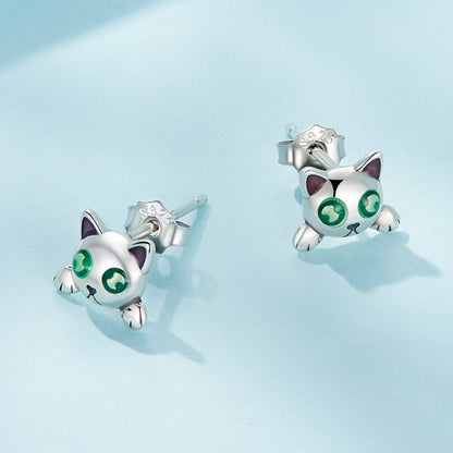 925 Sterling Silver Earrings with Enamel in Oxidized Finish  DestGlow