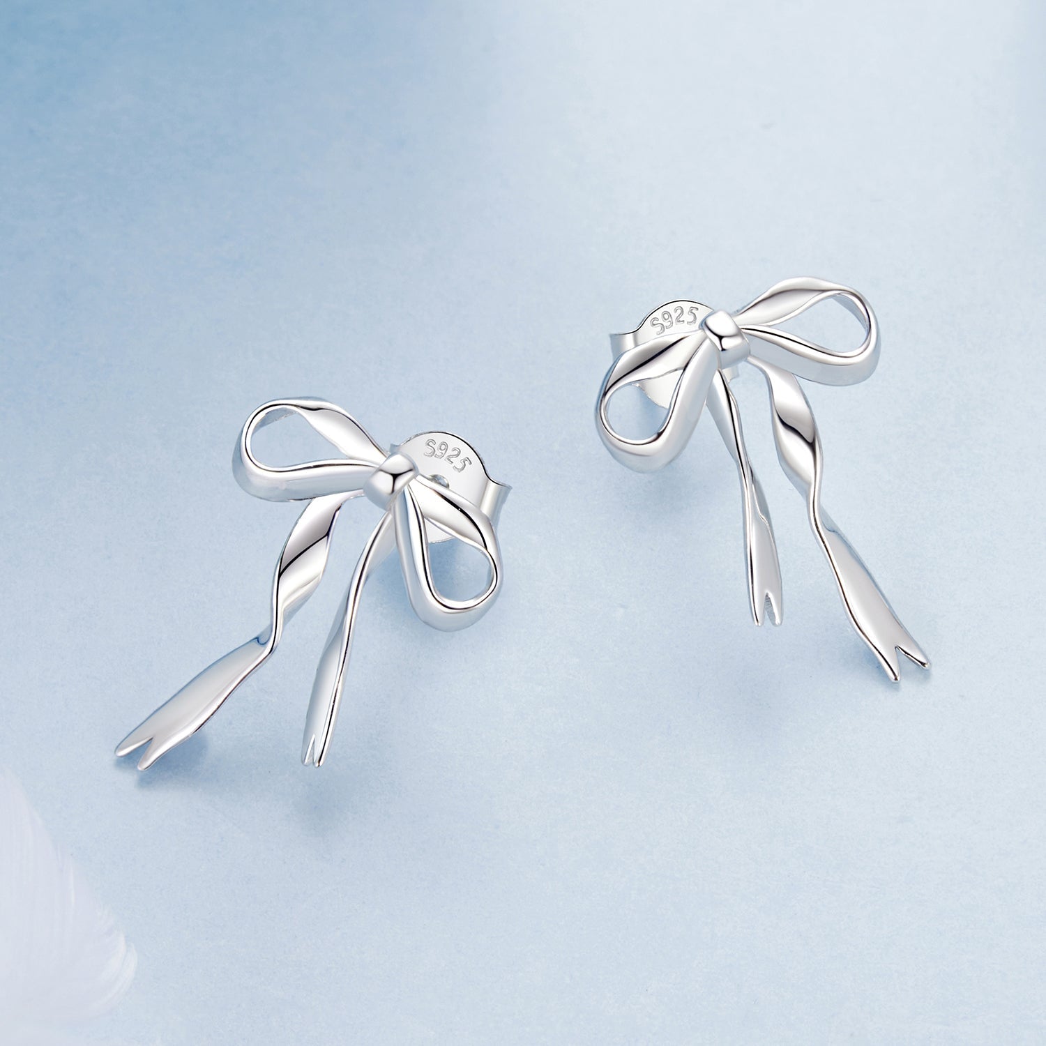 925 Sterling Silver Earrings with White Gold Plating - 1.8x1.3cm for Women  DestGlow