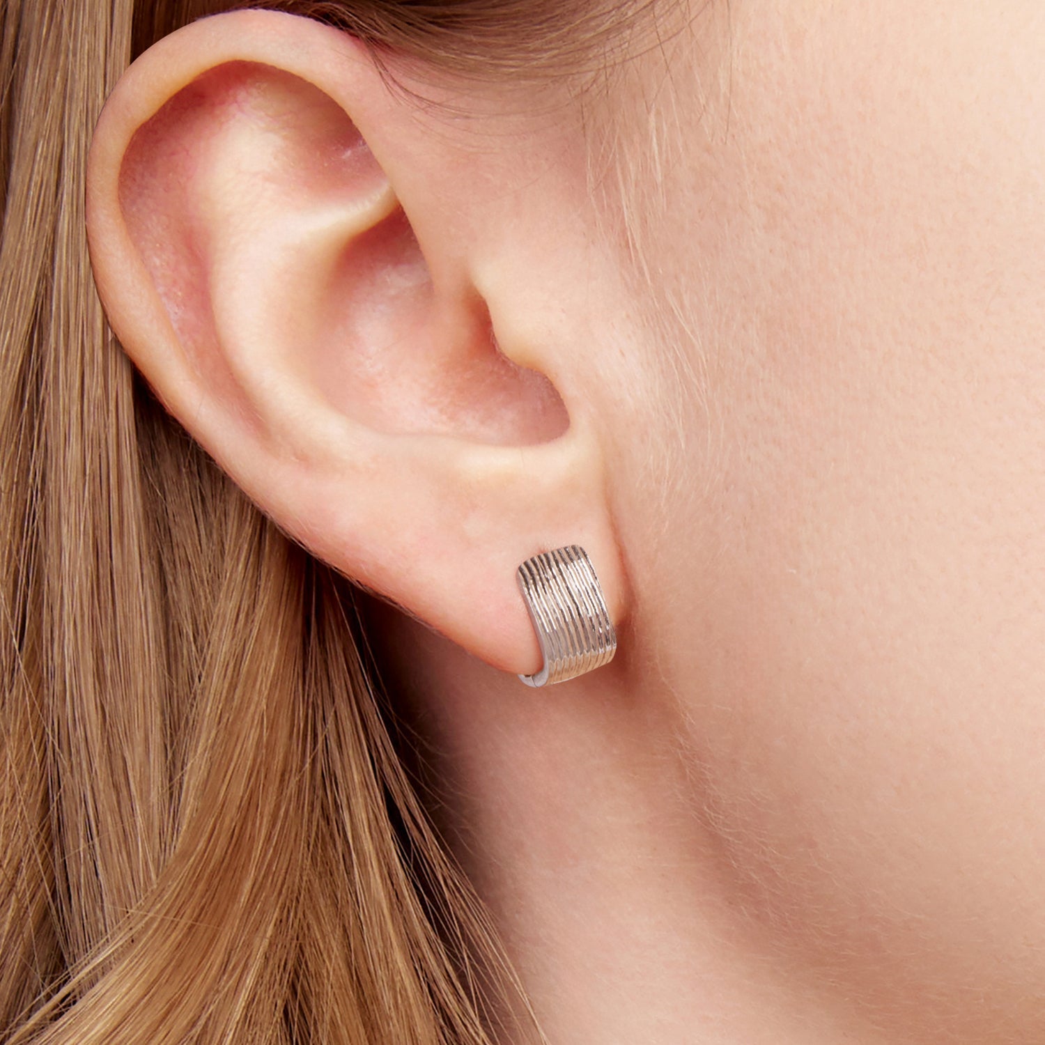 925 Sterling Silver Earrings for Women with White Gold Plating - 1.1cm x 0.7cm  DestGlow