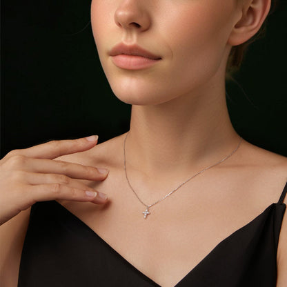 925 Sterling Silver Moissanite Pendant Necklace 40+5cm for Women  DestGlow