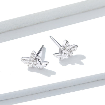 925 Sterling Silver Earrings with Pavé Setting CZ - 0.6*0.9cm  DestGlow