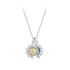 925 Sterling Silver Necklace with Transparent Glass and Pavé Setting CZ - Length 450mm  DestGlow
