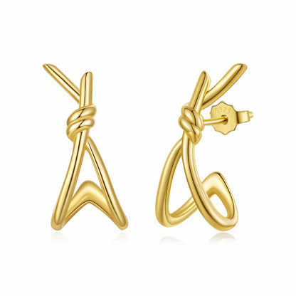 925 Sterling Silver Earrings for Women - Size 2.0*0.8 cm - Plated White Gold  DestGlow