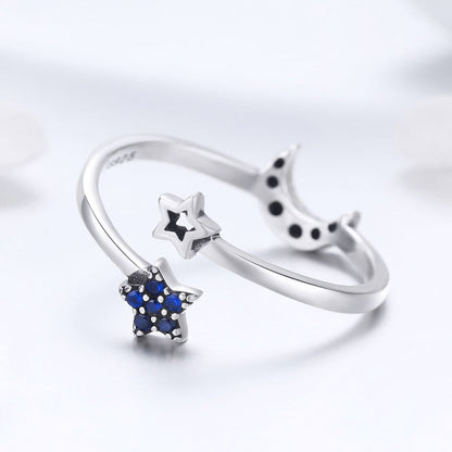 925 Sterling Silver Adjustable Ring, 0.2cm Width, Size 1.1*0.7cm, Women  DestGlow