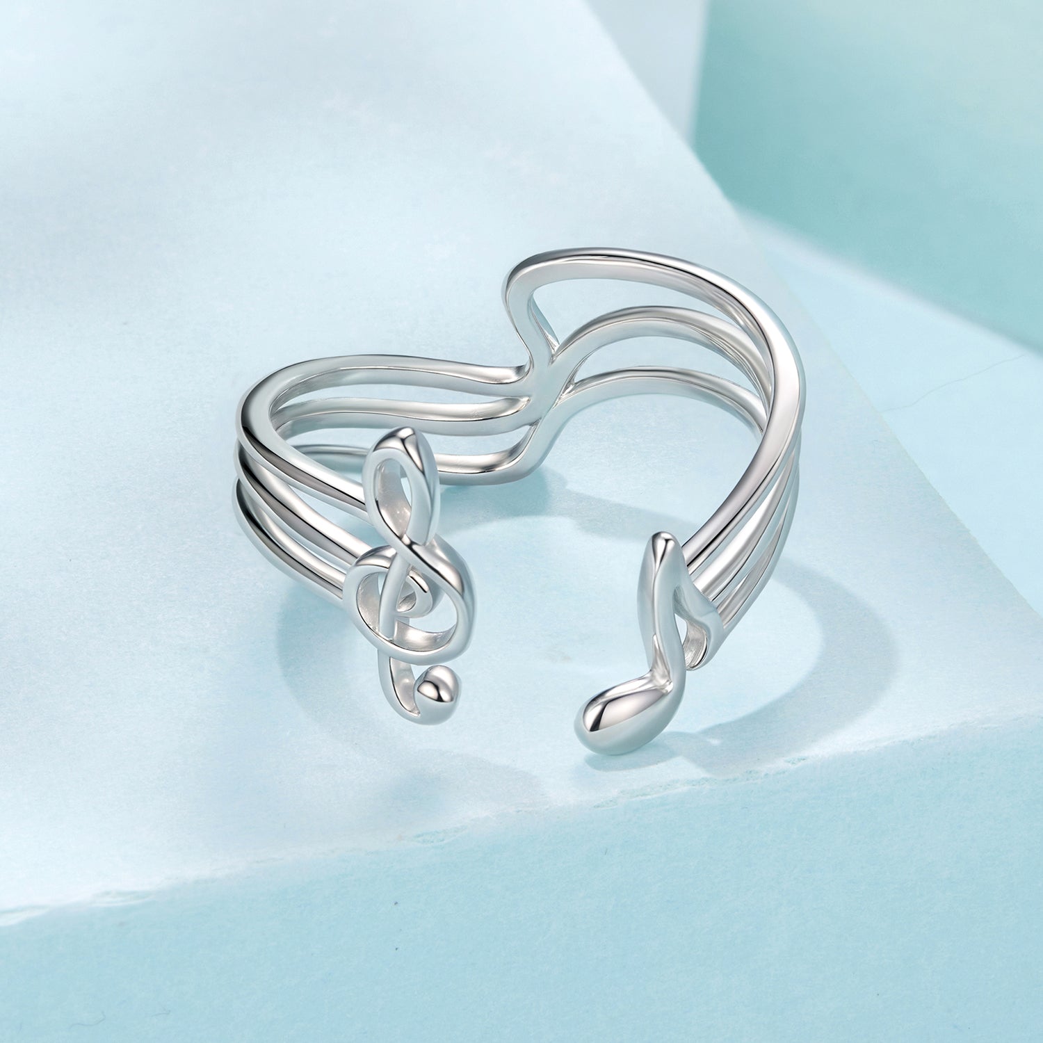 925 Sterling Silver Plated White Gold Adjustable Ring for Women  DestGlow