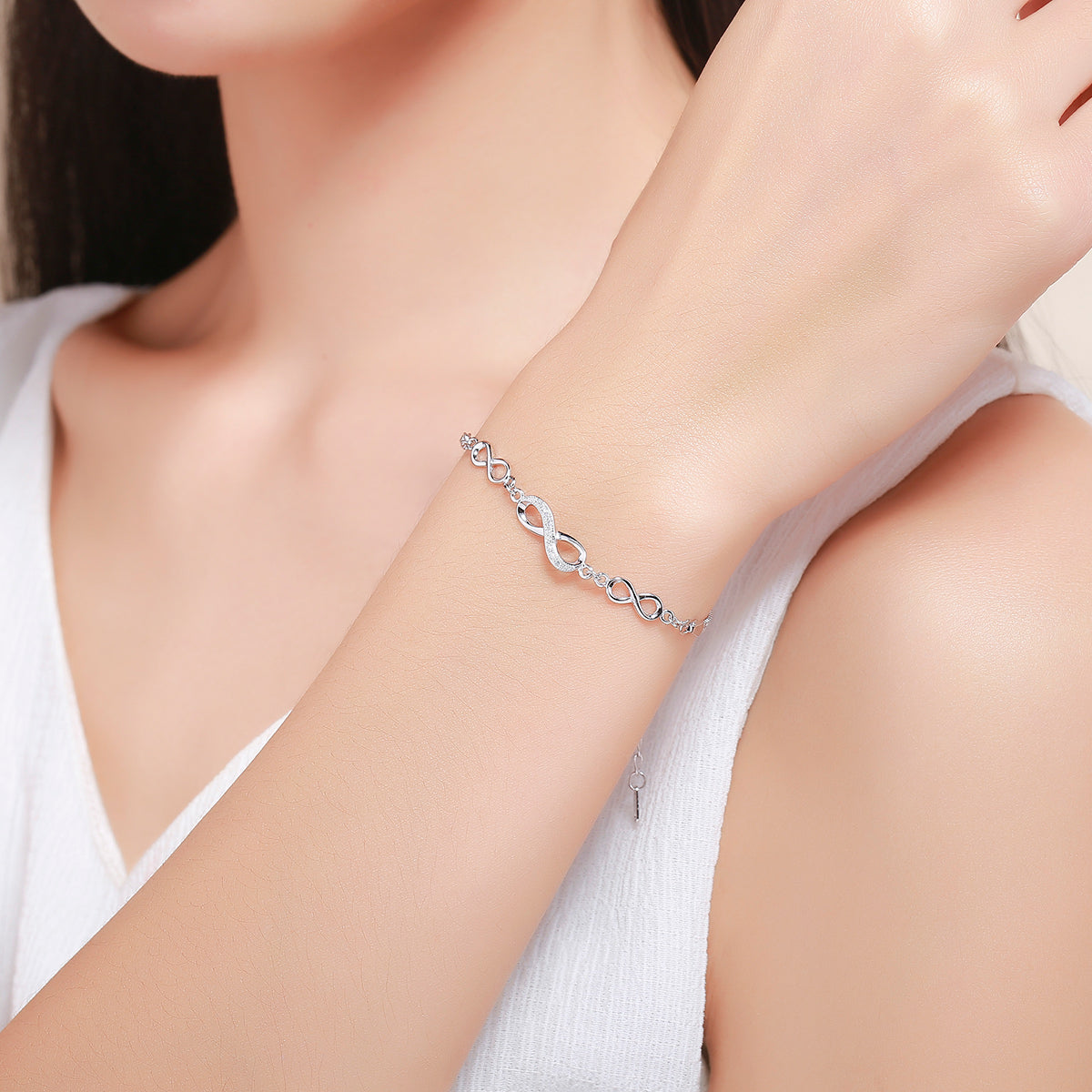 925 Sterling Silver Bracelet 22CM for Women  DestGlow